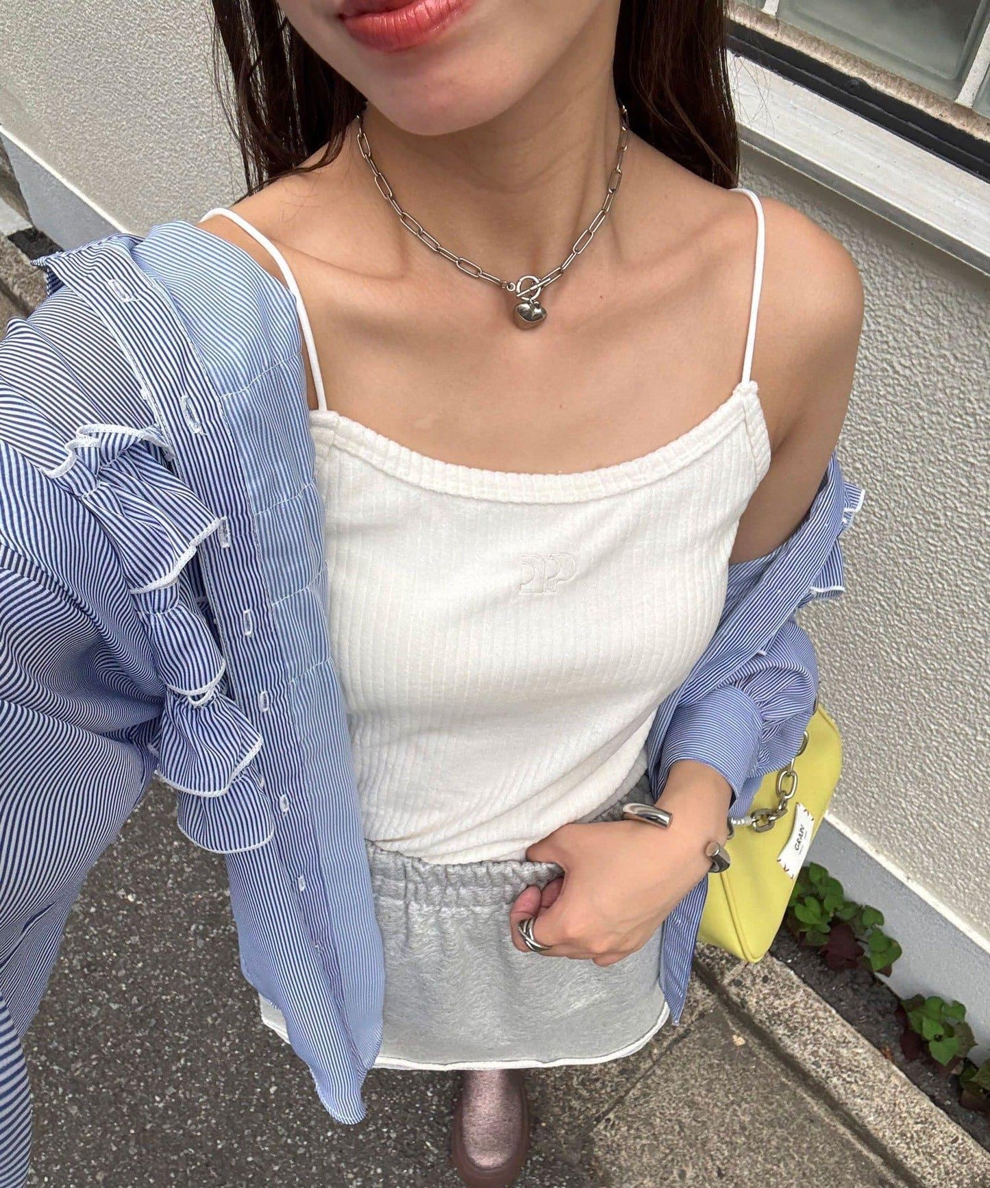 【帶杯】柔軟絨毛針織吊帶背心