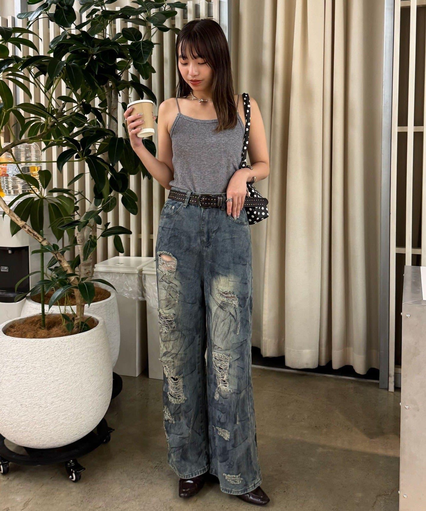 【帶杯】柔軟絨毛針織吊帶背心