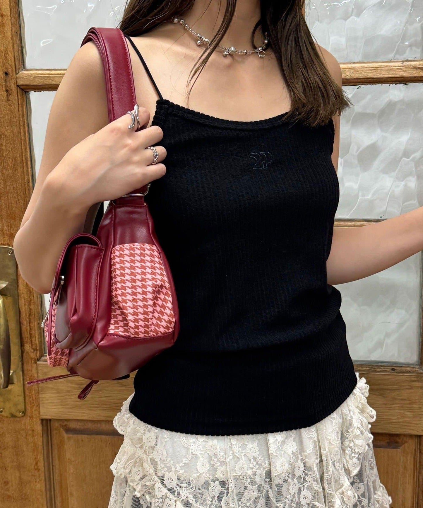 【帶杯】柔軟絨毛針織吊帶背心