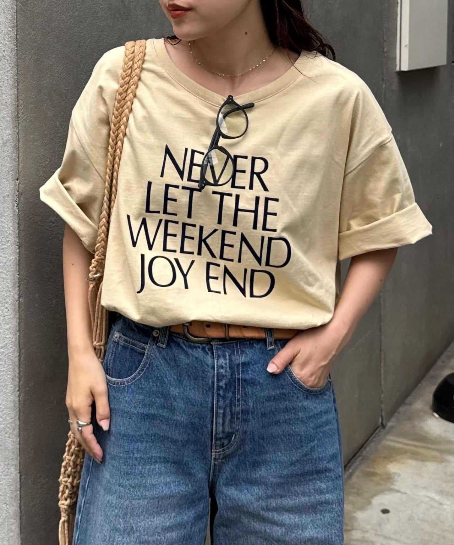 絨布標誌印花短袖oversize T 恤
