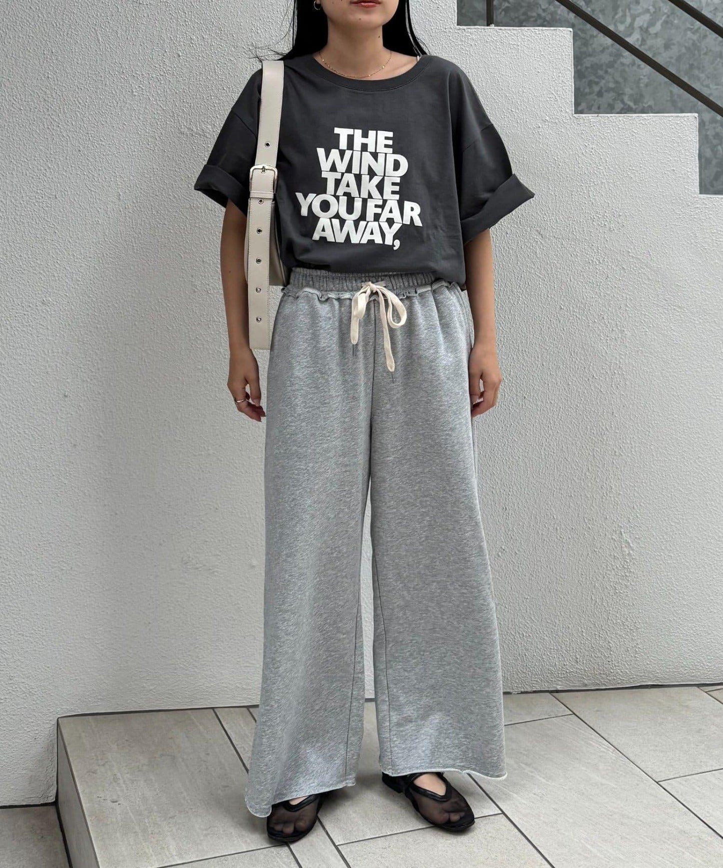 絨布標誌印花短袖oversize T 恤