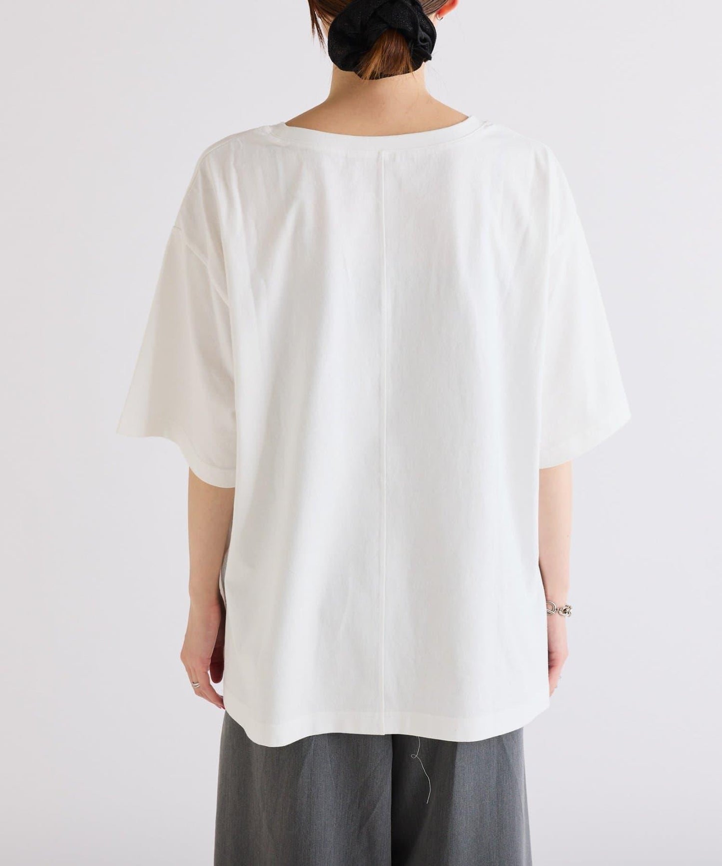 絨布標誌印花短袖oversize T 恤
