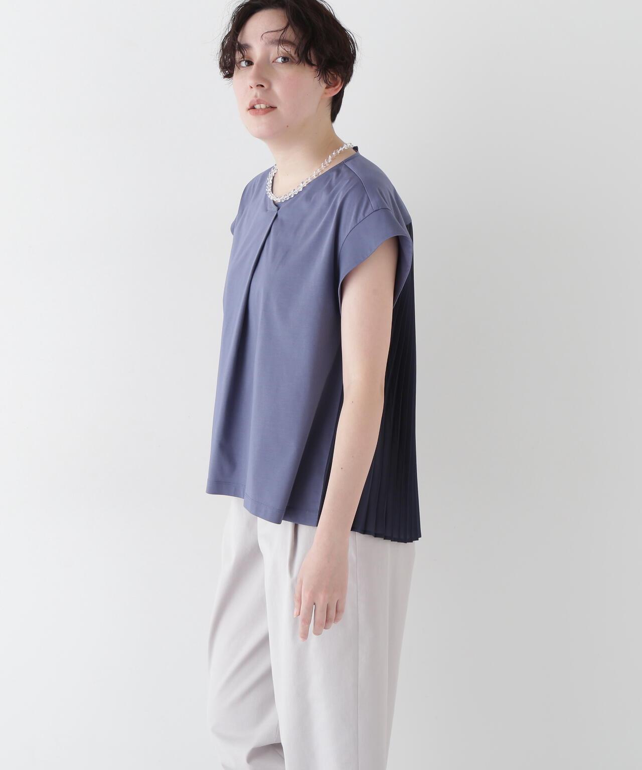 褶皺拼接短袖套頭衫oversize