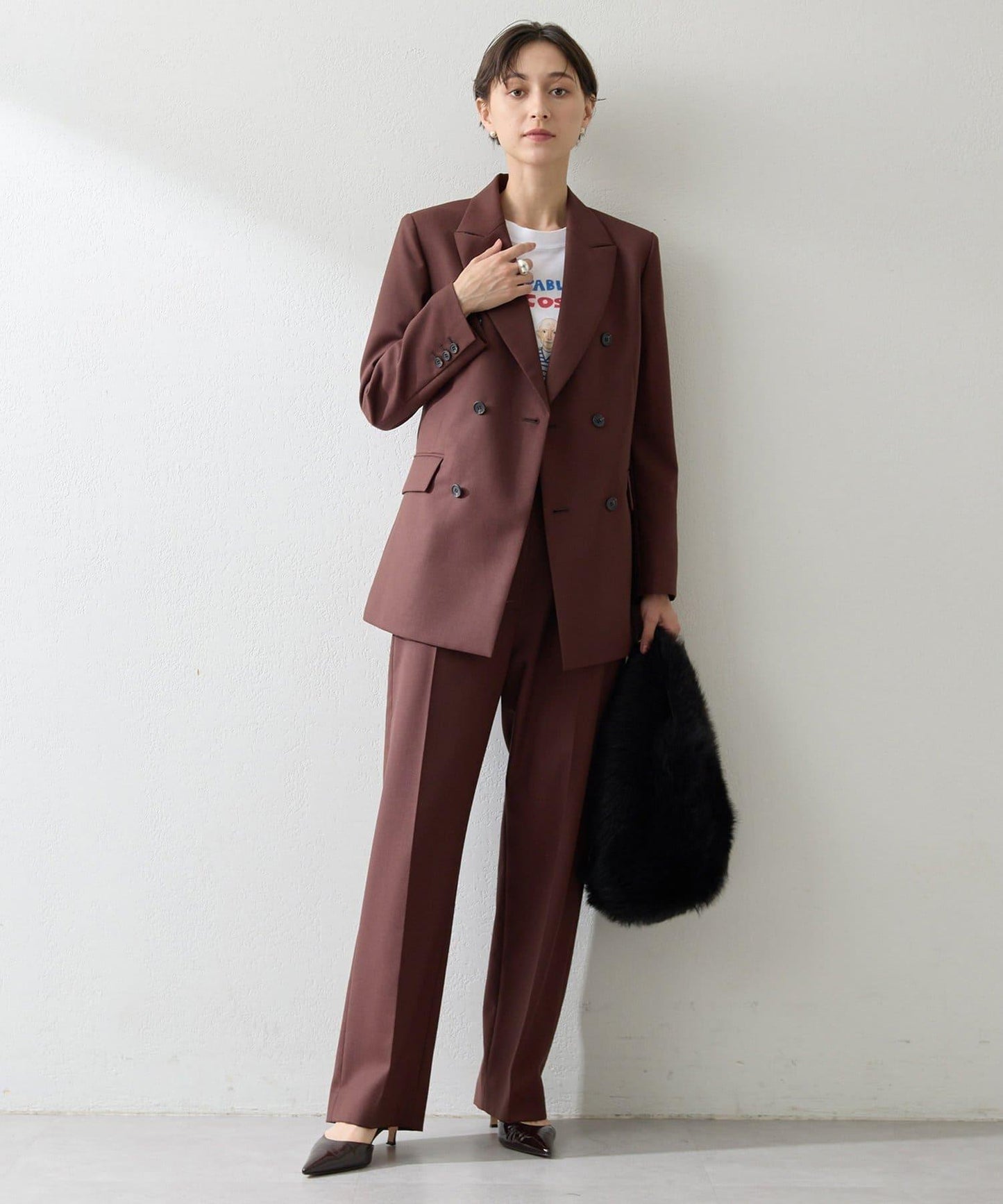 平織りセンタープレスパンツ