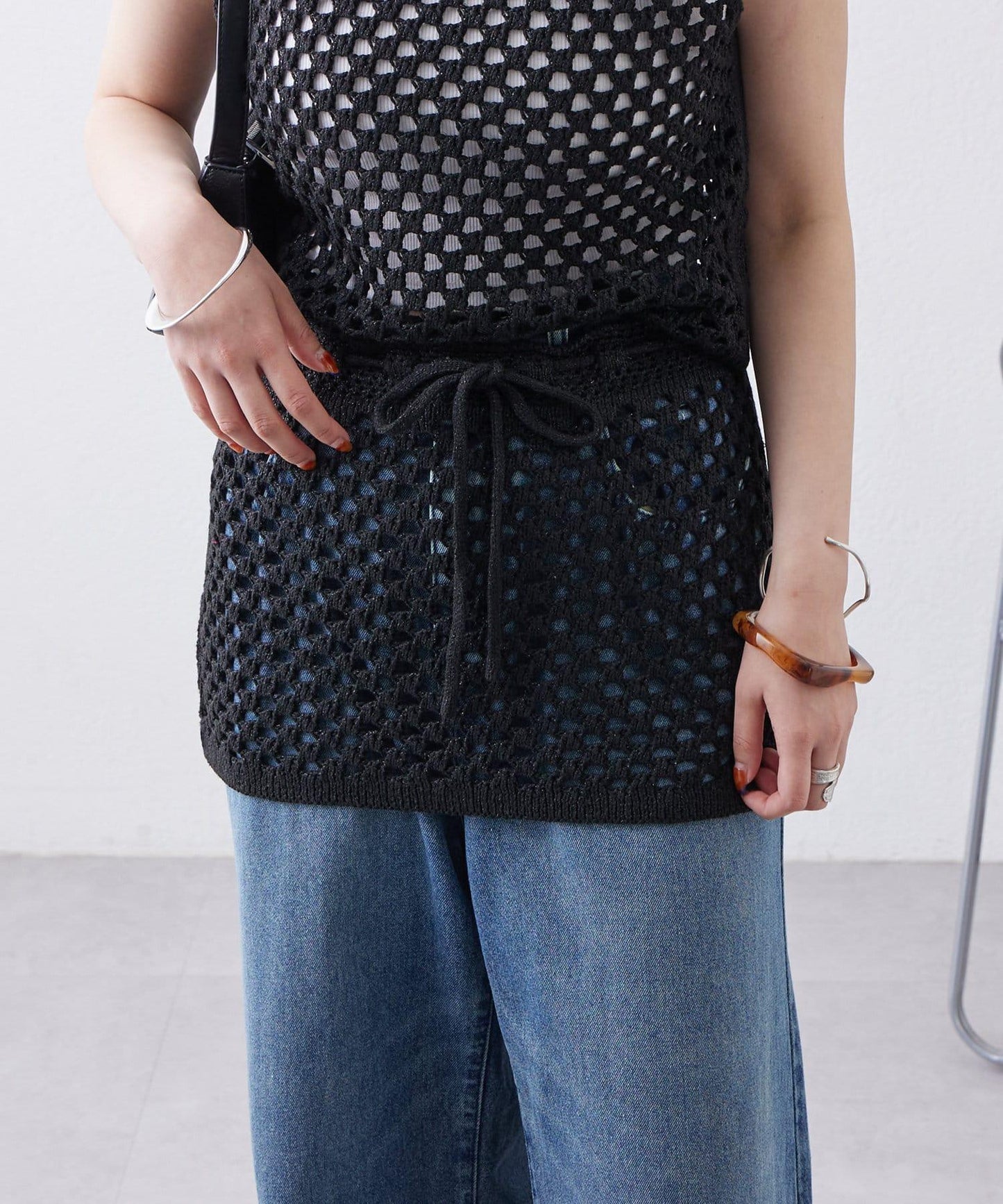 【神秘】方形鉤花迷你裙