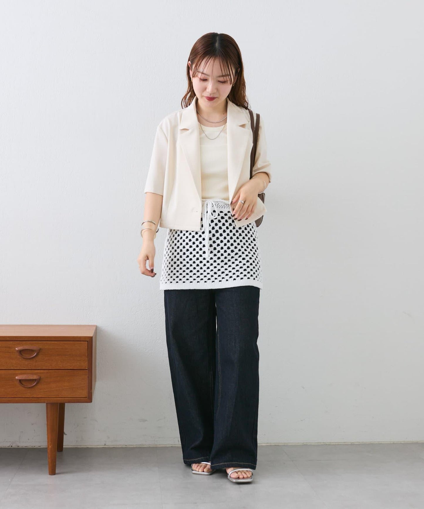 【神秘】方形鉤花迷你裙