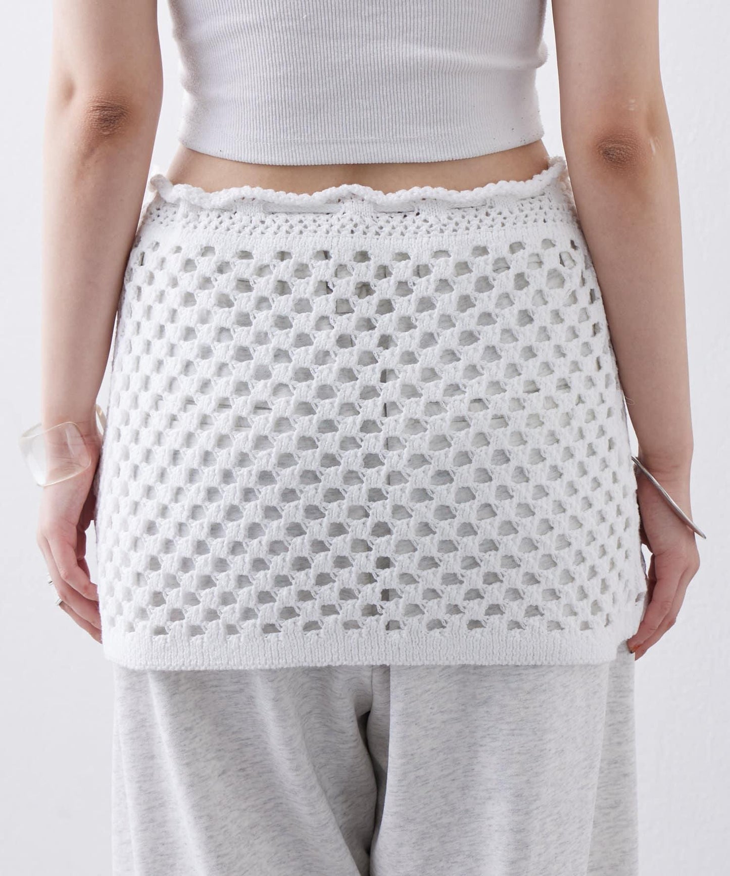 【神秘】方形鉤花迷你裙