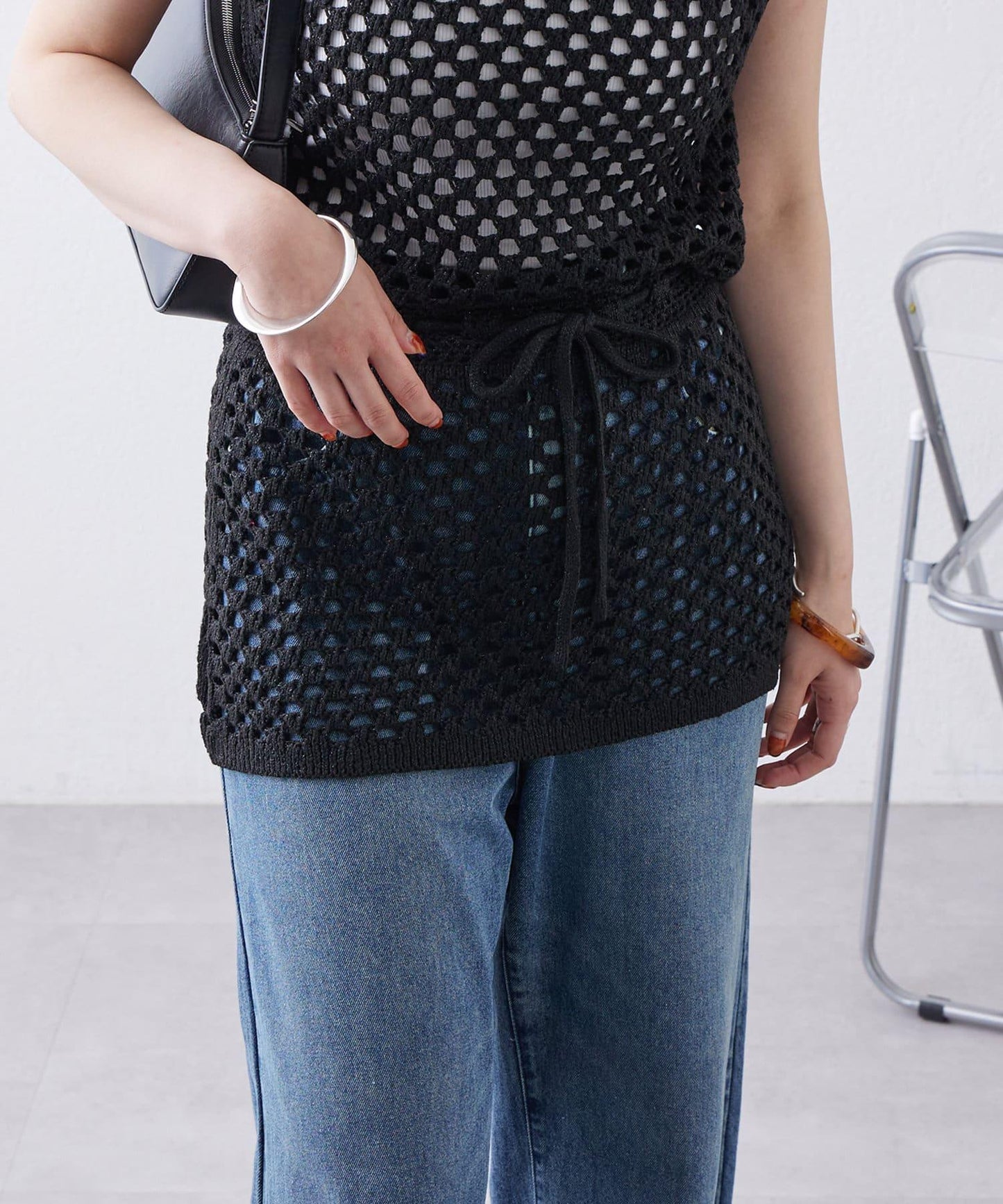 【神秘】方形鉤花迷你裙