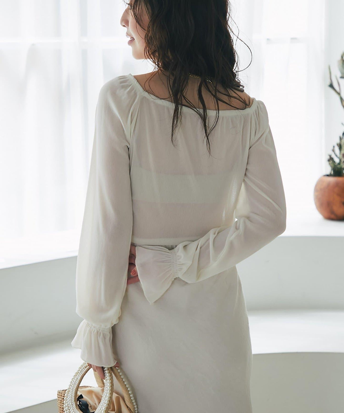 【KAZUMI監修】絨面蕾絲方領T恤