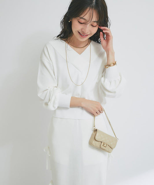 【La boutique BonBon】亮絲針織V領毛衣