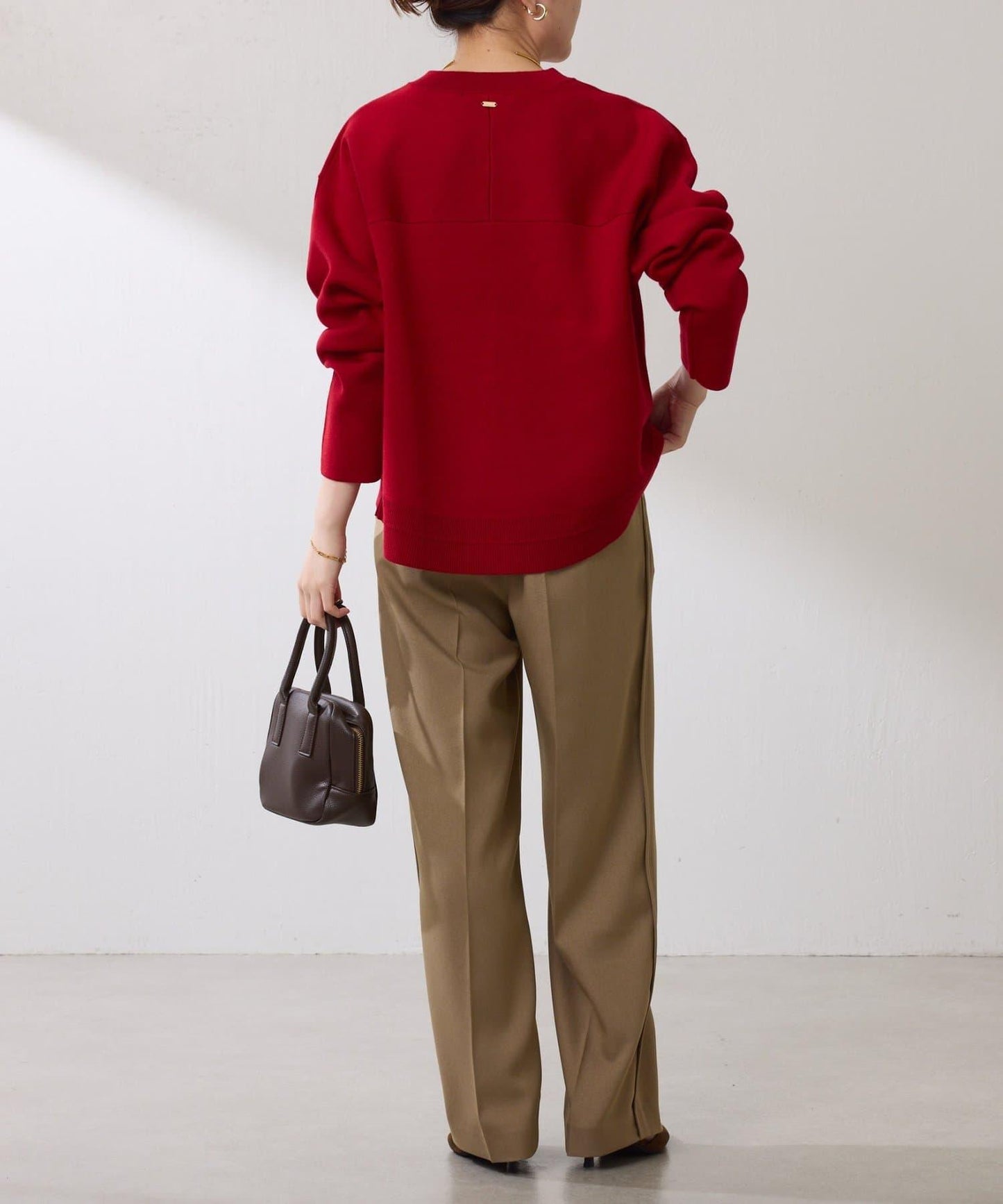 【復古/修飾腿部線條】羊毛感折褶褲/卡塞特服