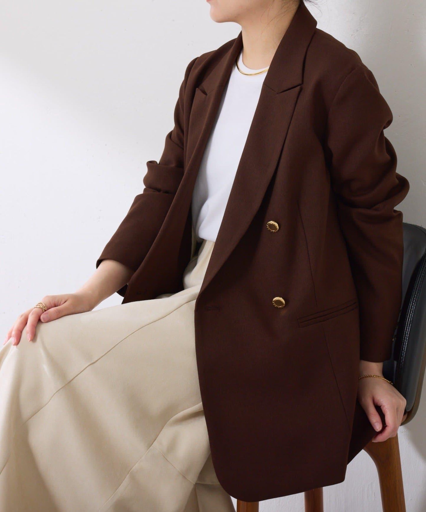 【復古款商品】羊毛仿製雙排扣夾克/卡帶服