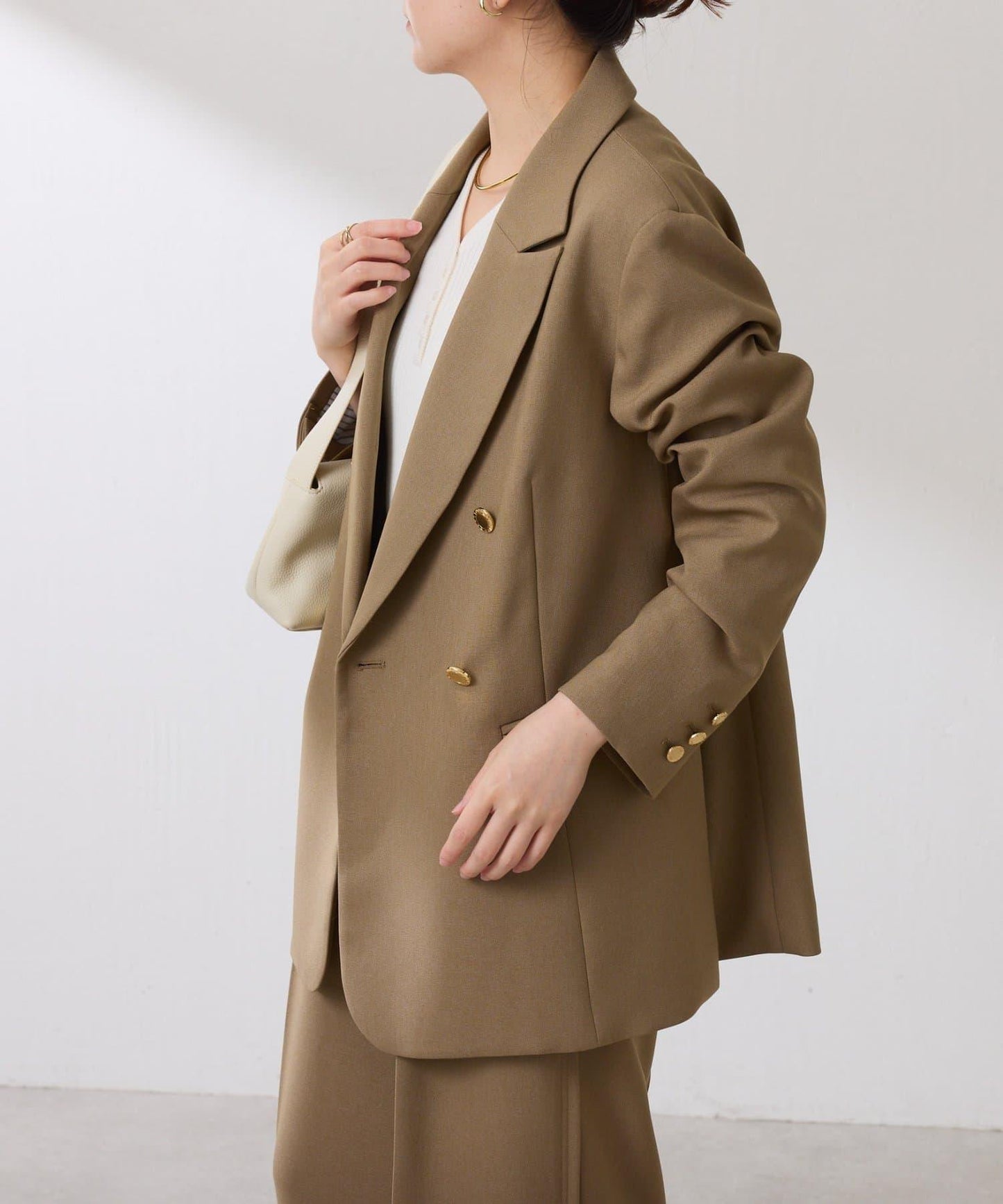 【復古款商品】羊毛仿製雙排扣夾克/卡帶服