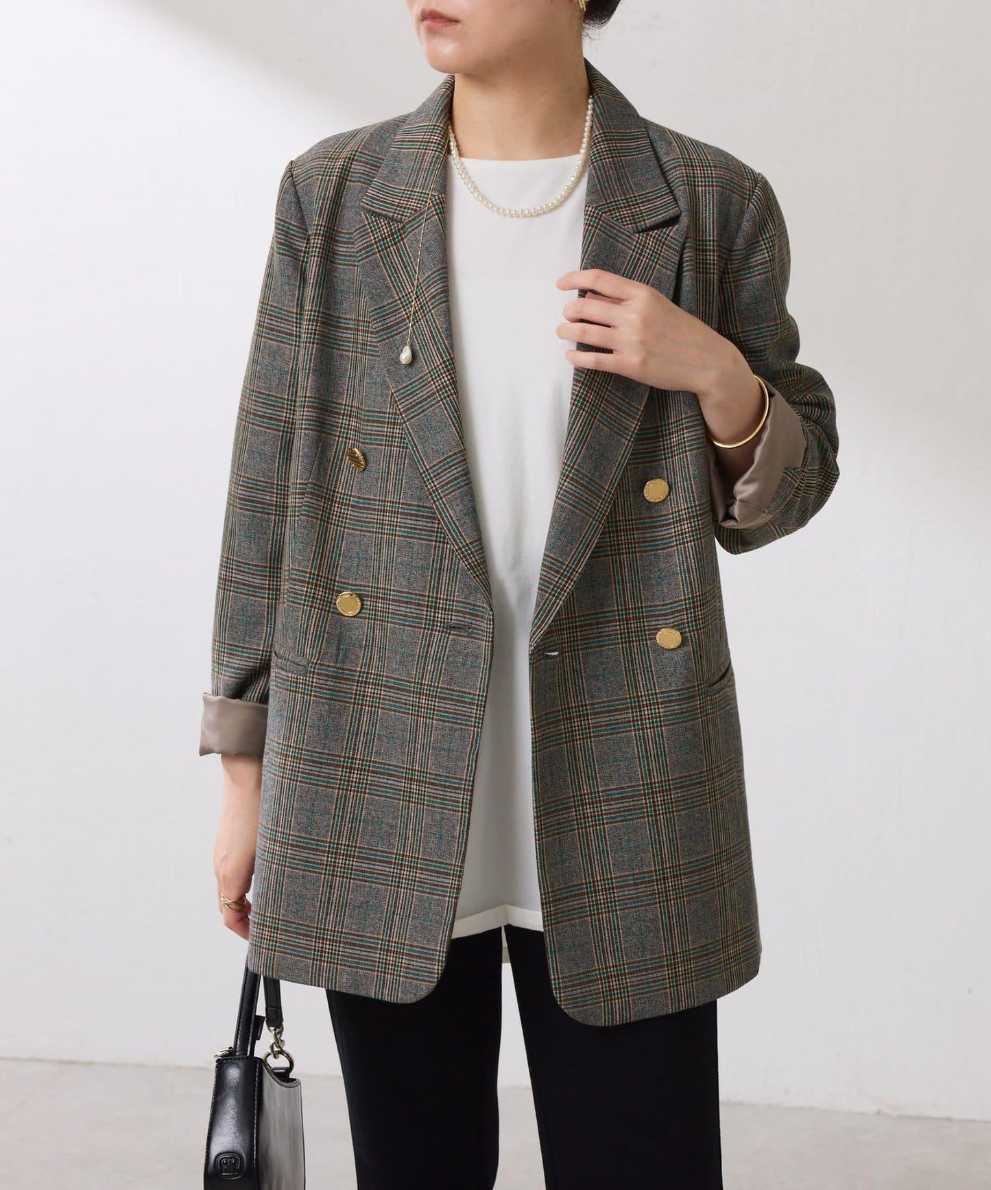 【復古款商品】羊毛仿製雙排扣夾克/卡帶服