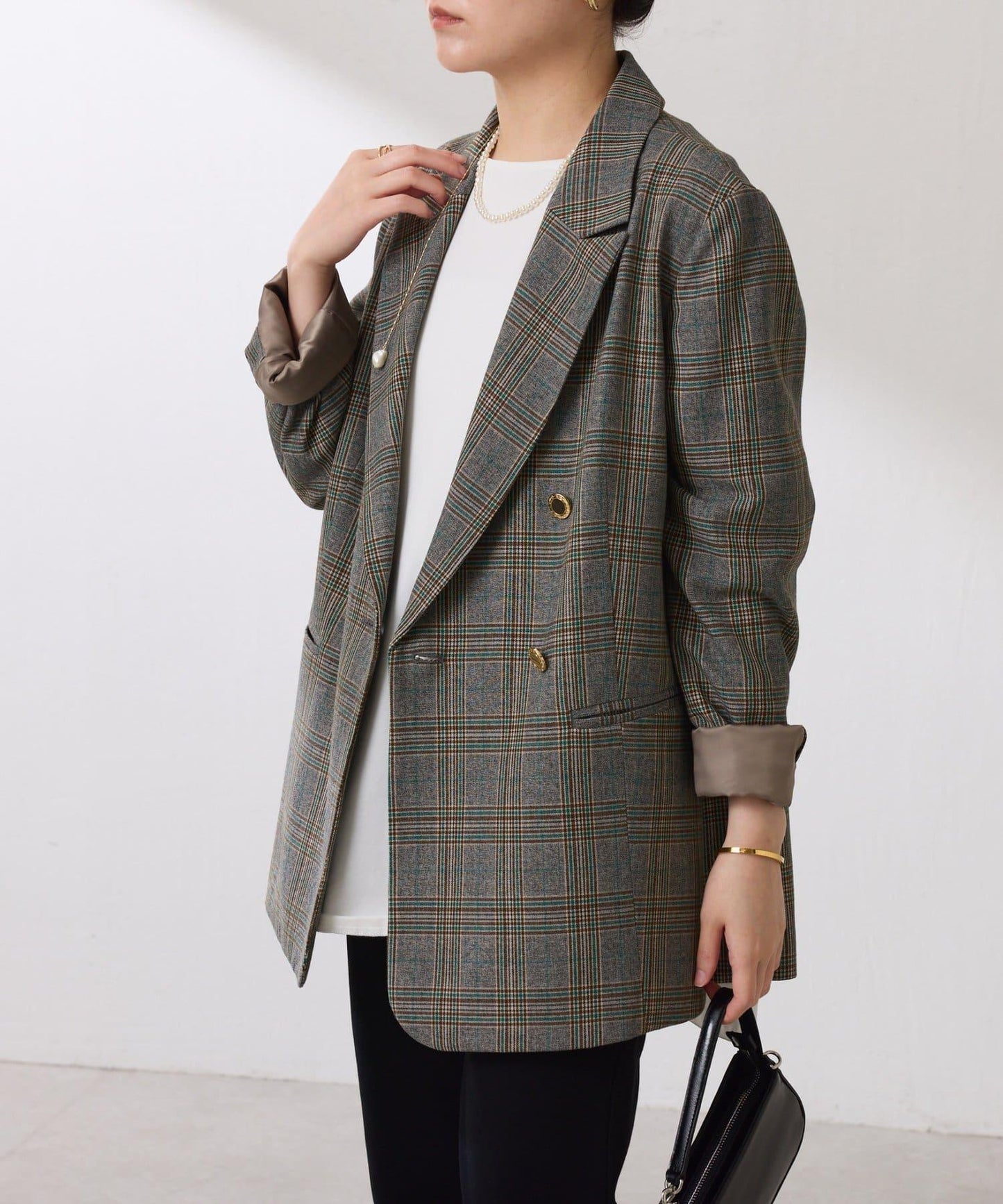 【復古款商品】羊毛仿製雙排扣夾克/卡帶服