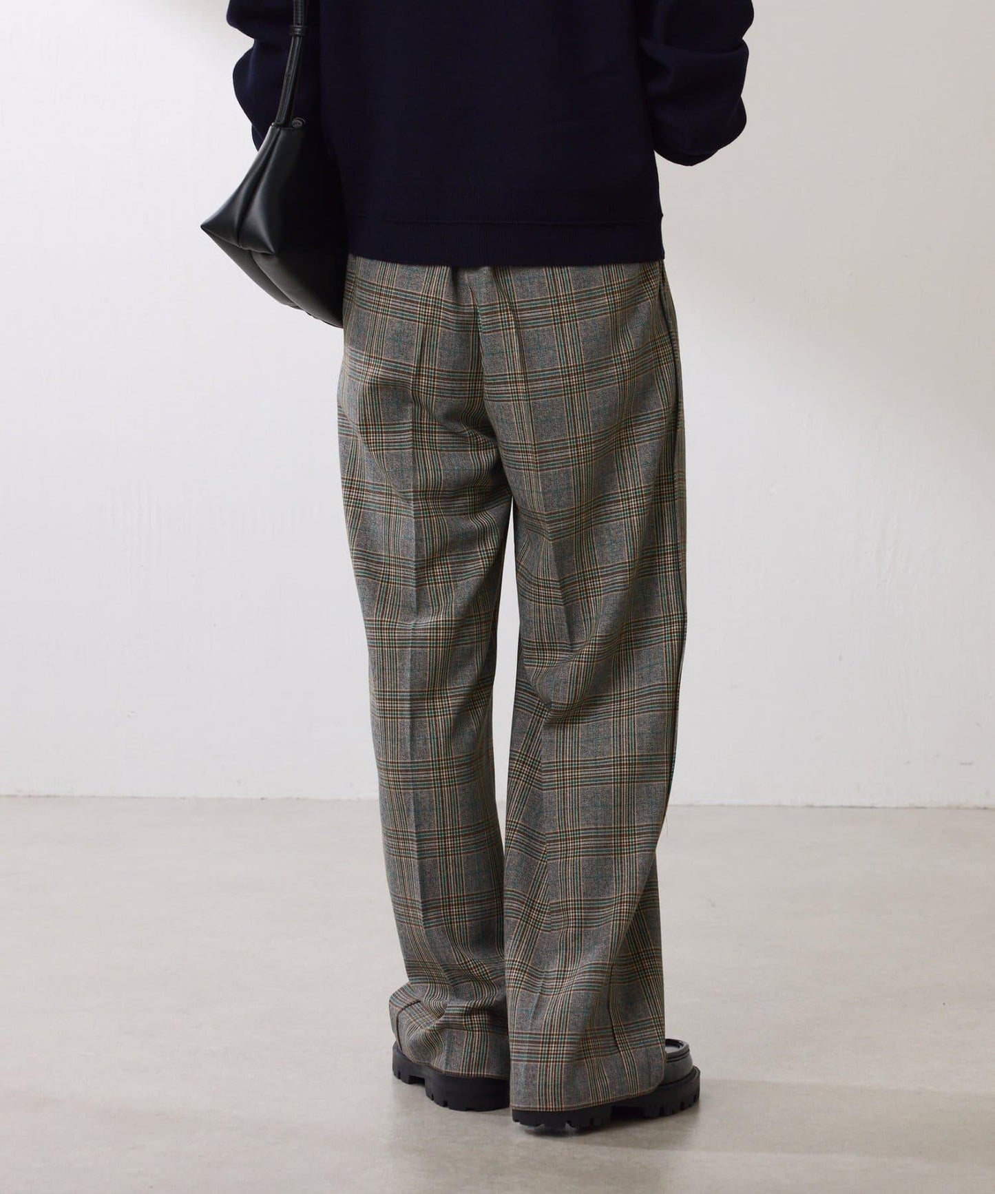 【復古/修飾腿部線條】羊毛感折褶褲/卡塞特服