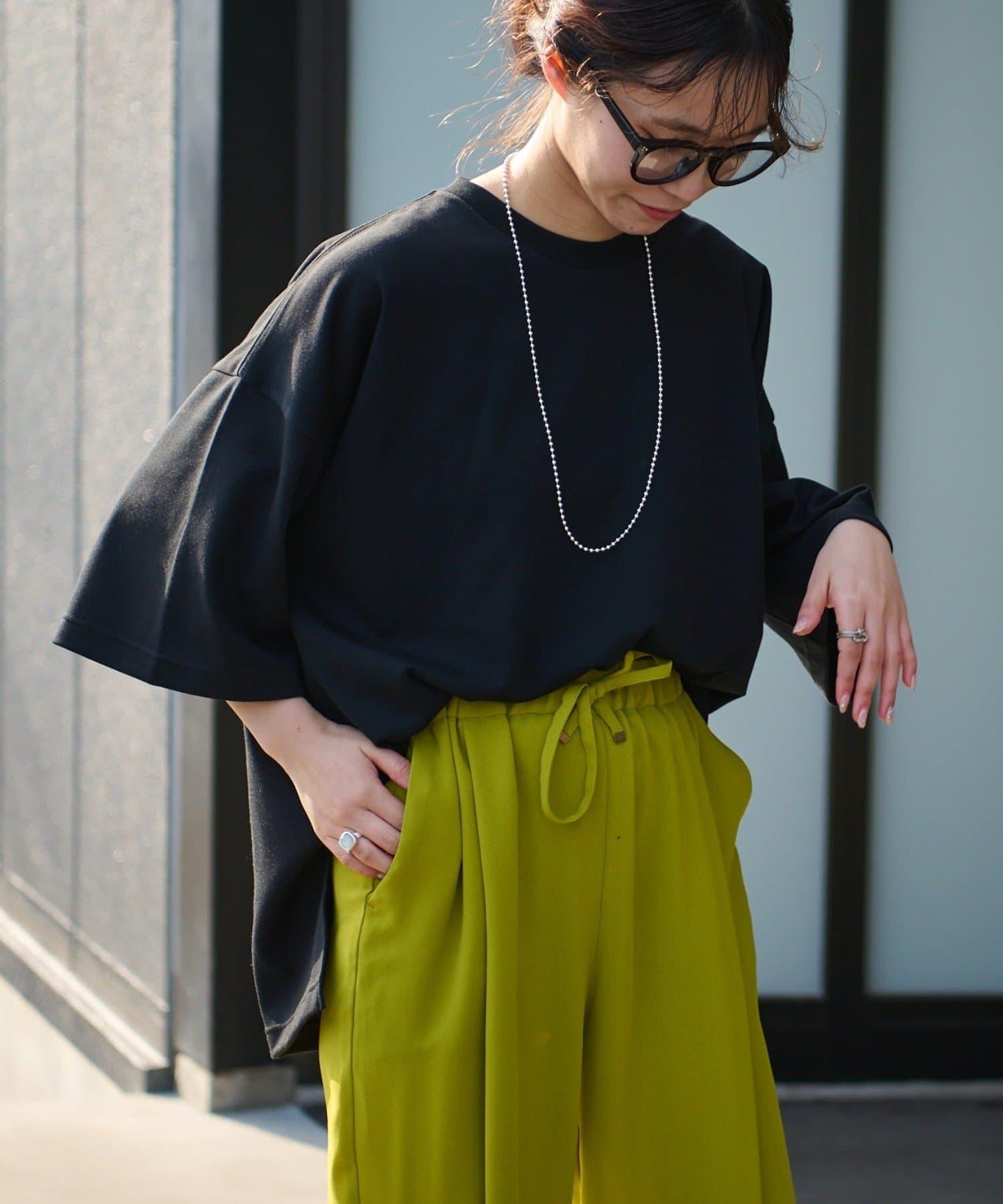 【男女通用】平紋高計數側開叉寬鬆T恤