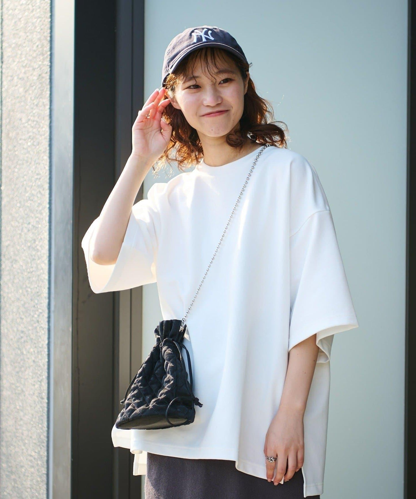 【男女通用】平紋高計數側開叉寬鬆T恤