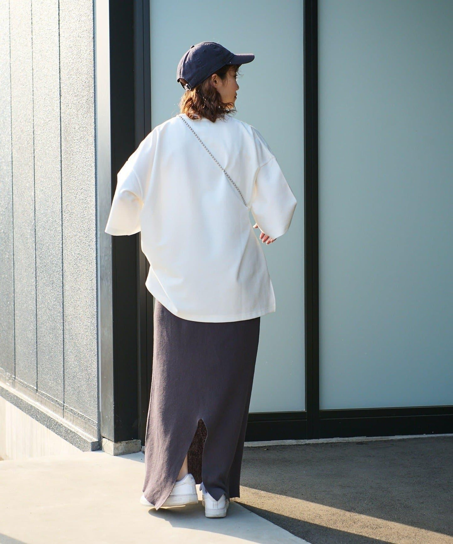 【男女通用】平紋高計數側開叉寬鬆T恤