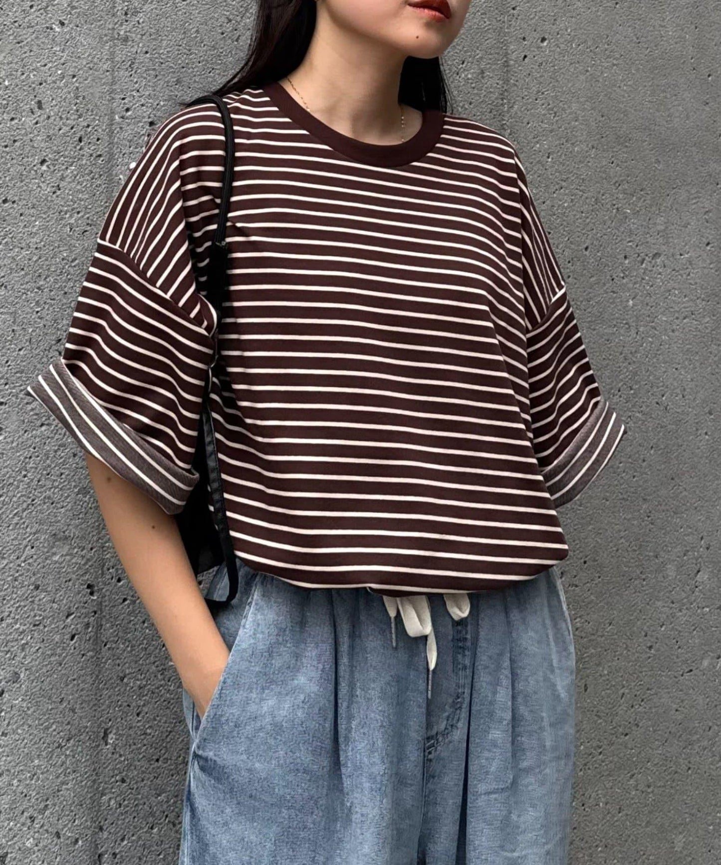 【男女通用】平紋高計數側開叉寬鬆T恤