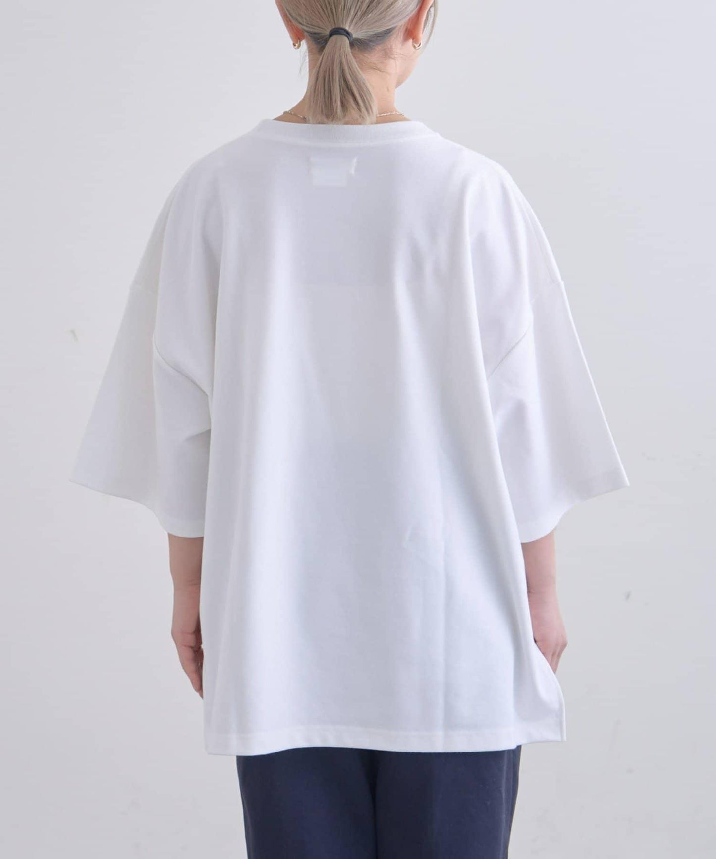 【男女通用】平紋高計數側開叉寬鬆T恤