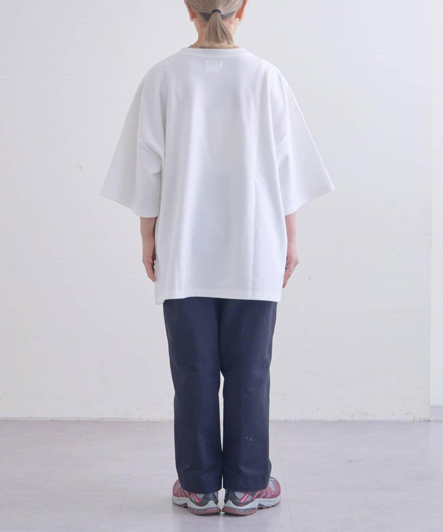 【男女通用】平紋高計數側開叉寬鬆T恤