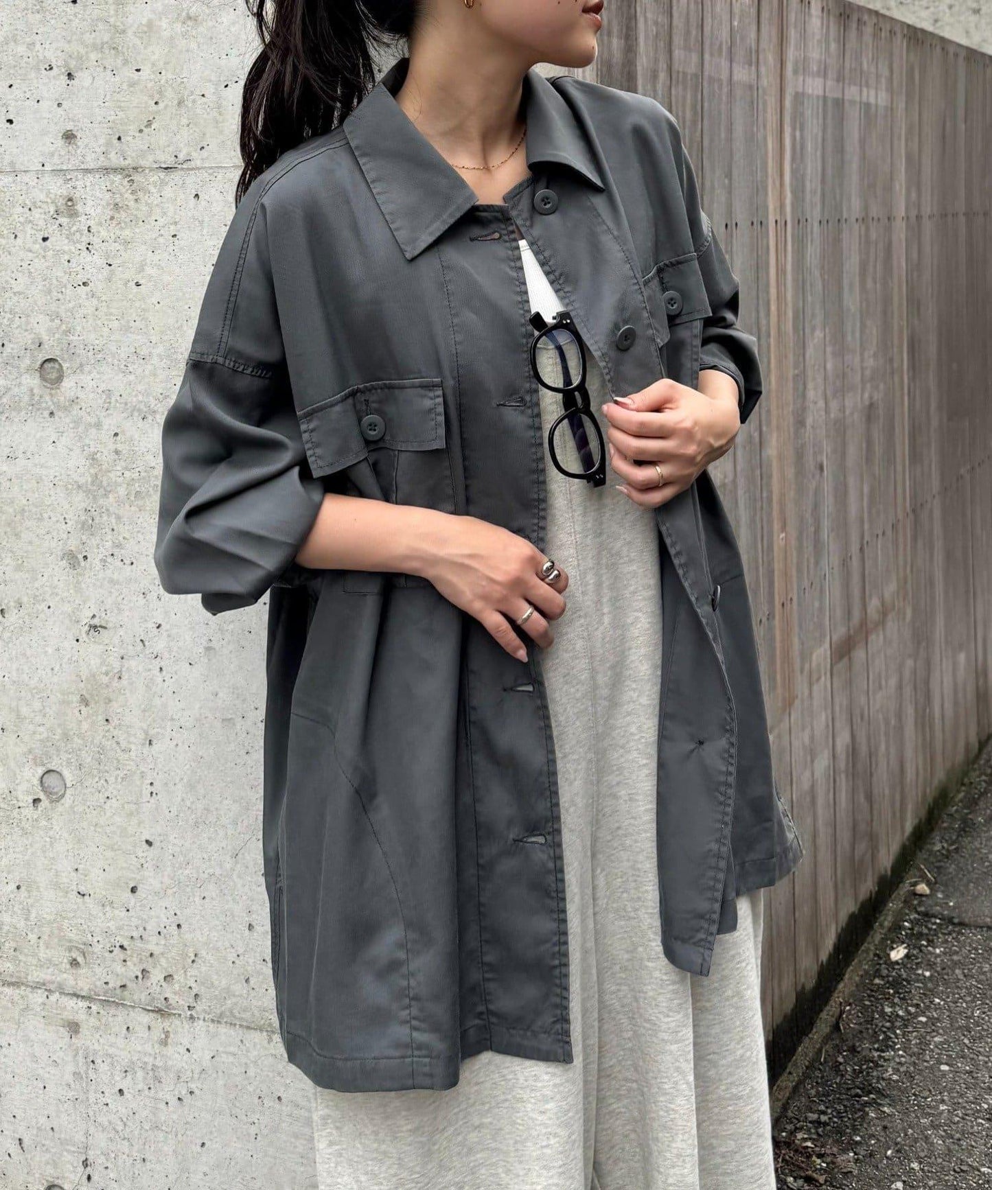 清涼天絲長袖襯衫