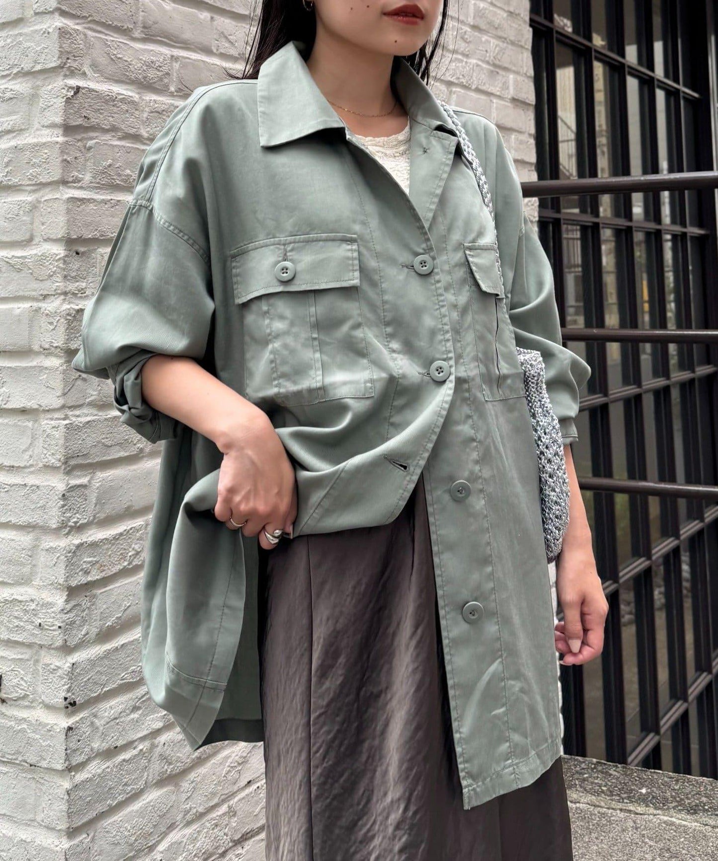 清涼天絲長袖襯衫