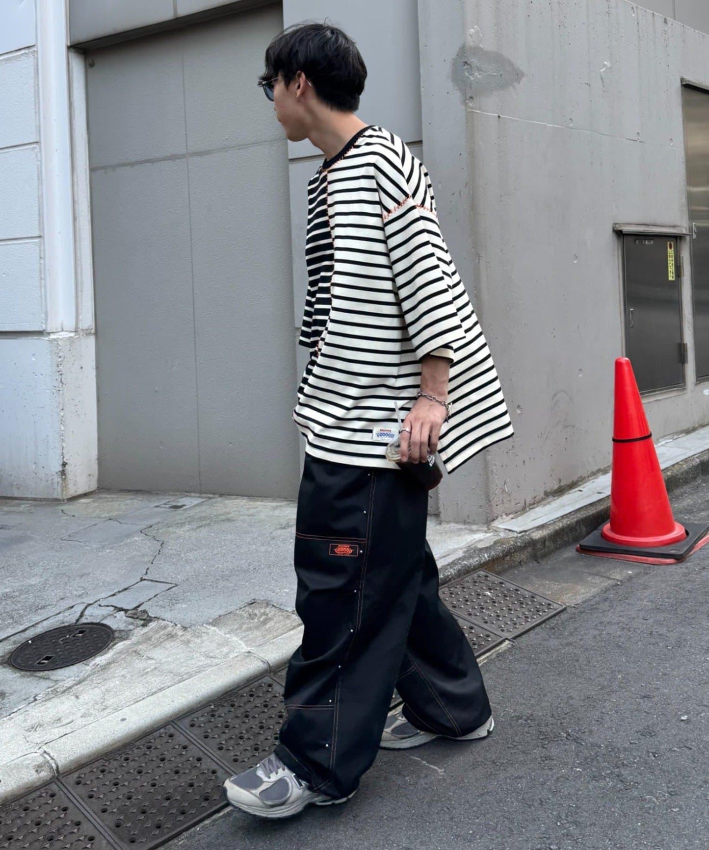 【SG】雙層膝部鉚釘傘布褲