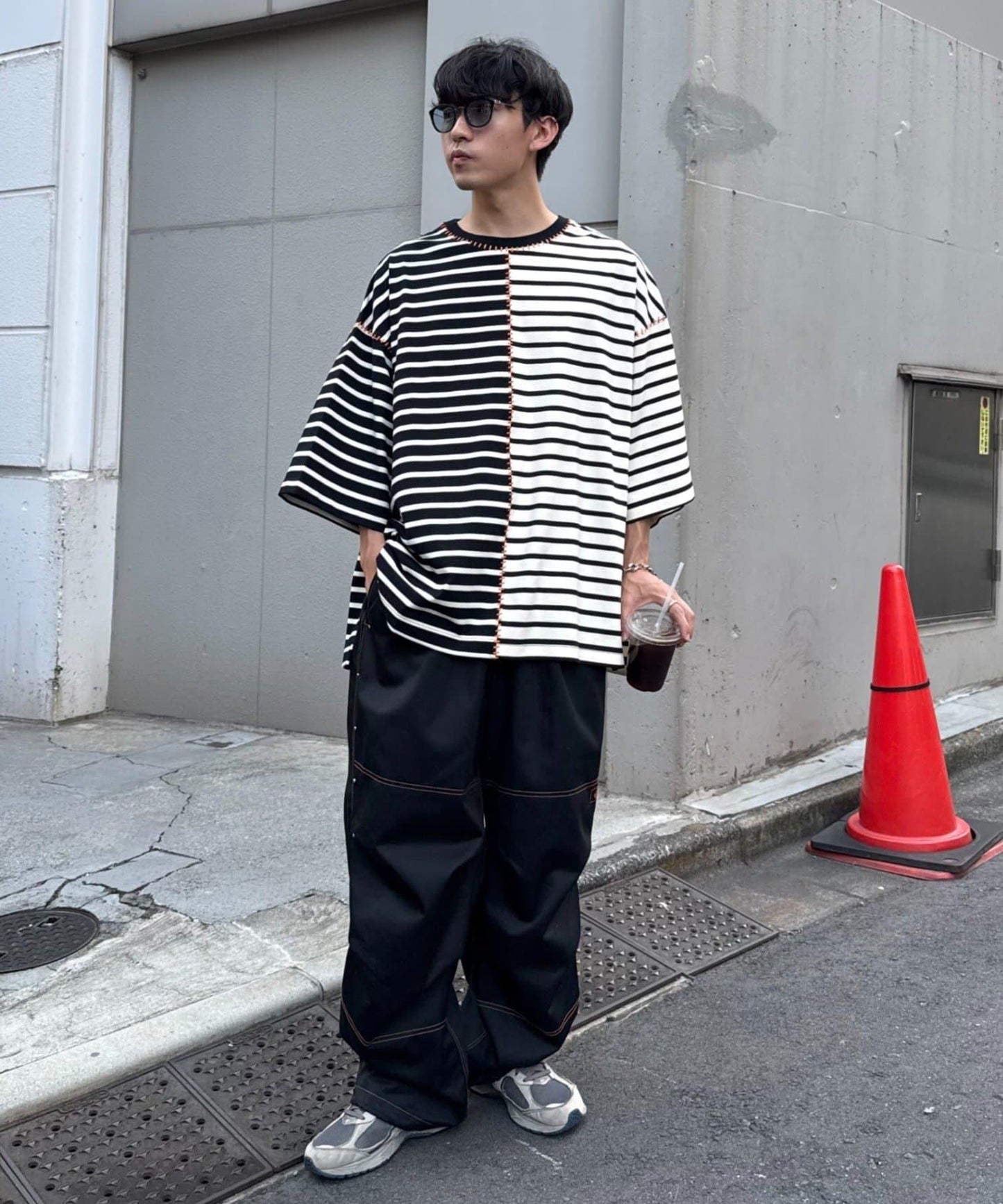 【SG】雙層膝部鉚釘傘布褲