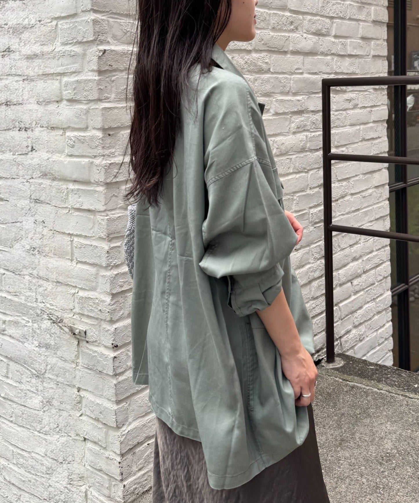 清涼天絲長袖襯衫