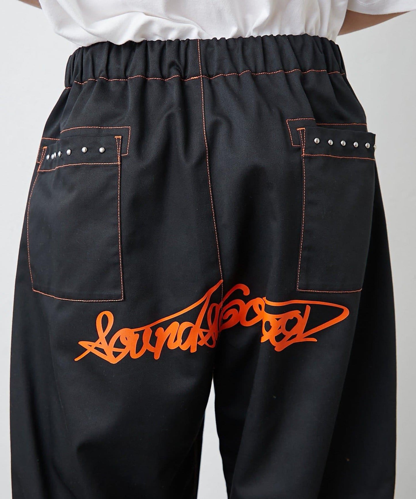 【SG】雙層膝部鉚釘傘布褲