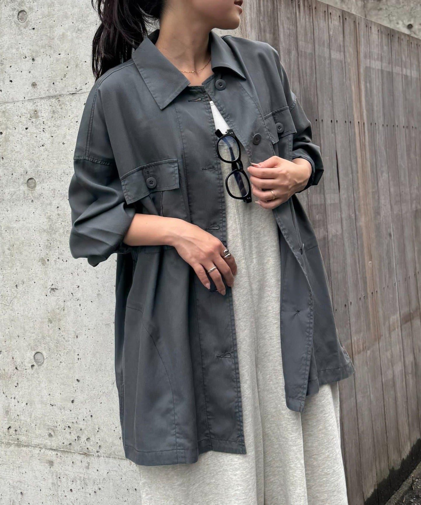 清涼天絲長袖襯衫