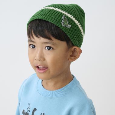 恐龍貼布繡雙面可戴針織帽