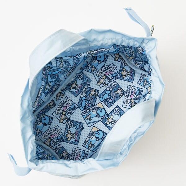 薄荷君全圖案刺繡束口托特包
