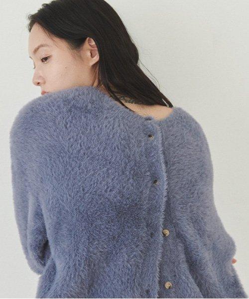 仿貂絨質感開衫