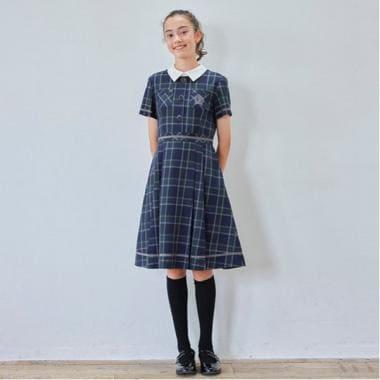 *短袖帶領連衣裙