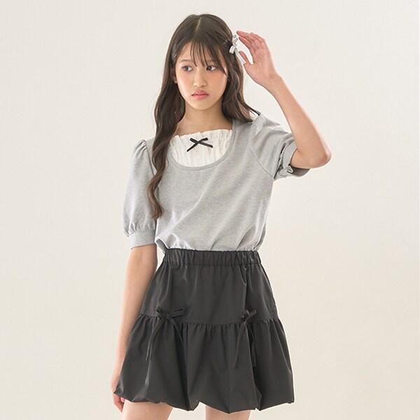 拼接布料七分袖T恤