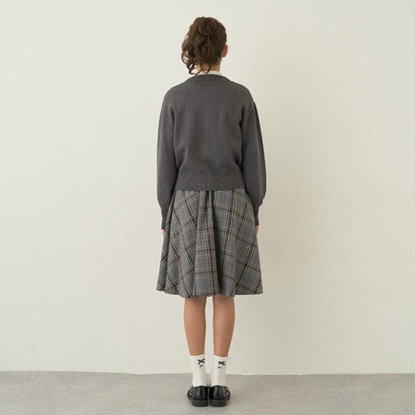 *格紋喇叭裙