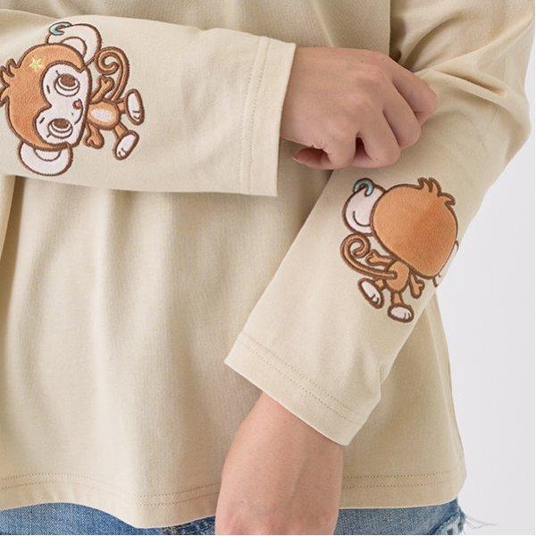 ルッキー 袖拼接貼布T恤