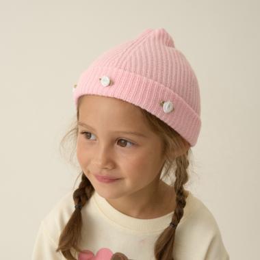 蝴蝶結花朵拼接針織帽