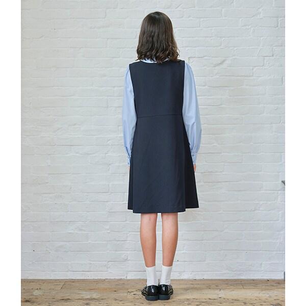 *百褶拼接連衣裙