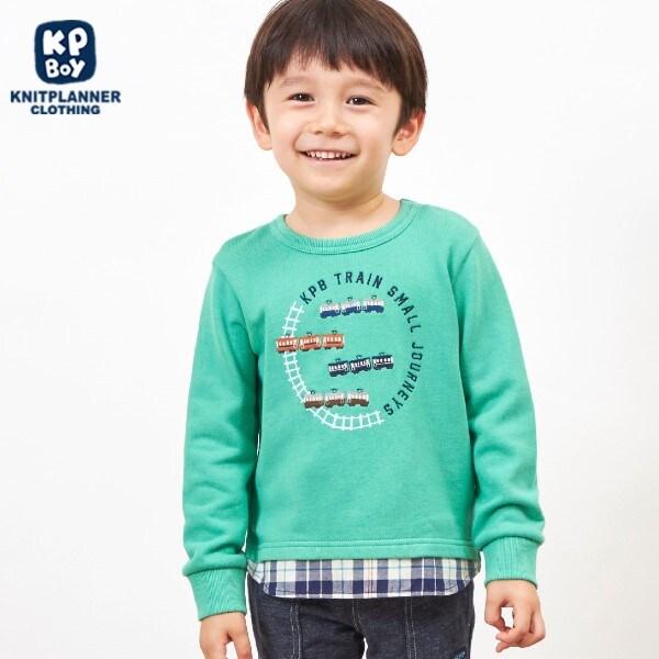 電車刺繡拼接下襬衛衣(80~150)