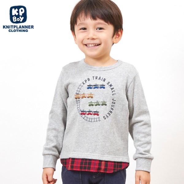 電車刺繡拼接下襬衛衣(80~150)