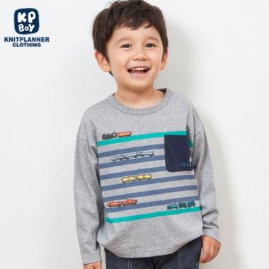 KPBOY 日本製/電車圖案長袖T恤(80~130)