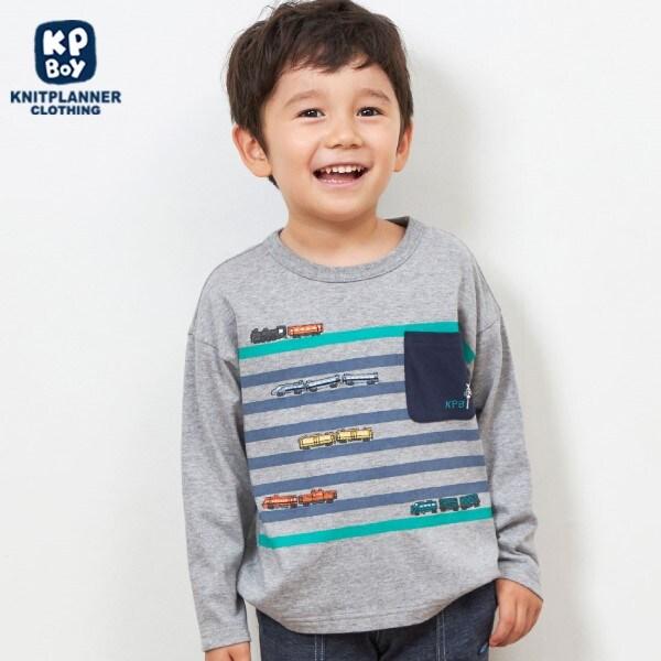 KPBOY 日本製/電車圖案長袖T恤(80~130)