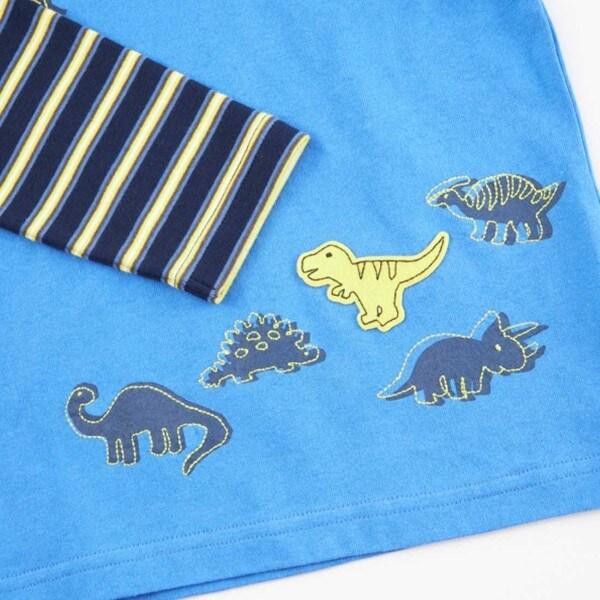 KPBOY 條紋與純色天竺拼接層疊風長袖T恤(80~120)