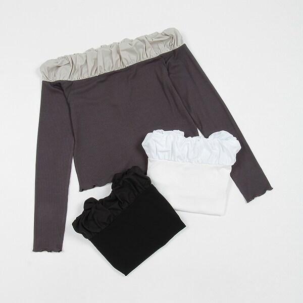 【LADIES】泡泡領長袖T恤