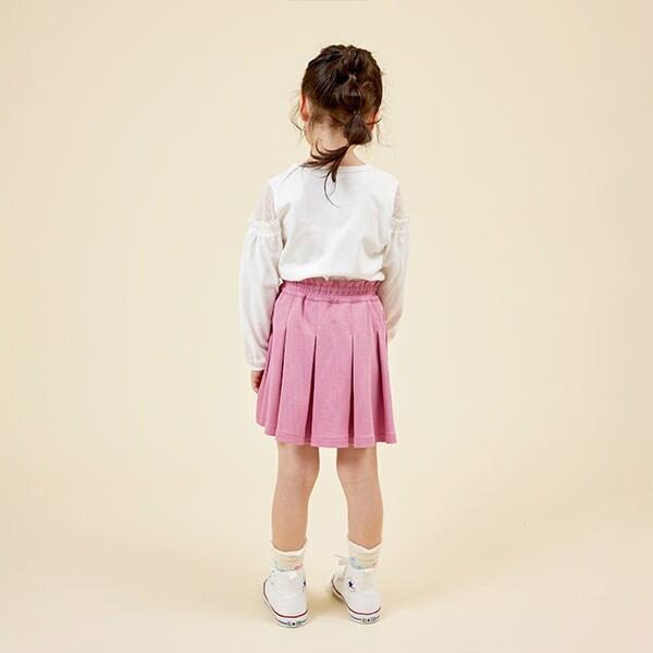 肩部波點網紗長袖T恤(120~130)