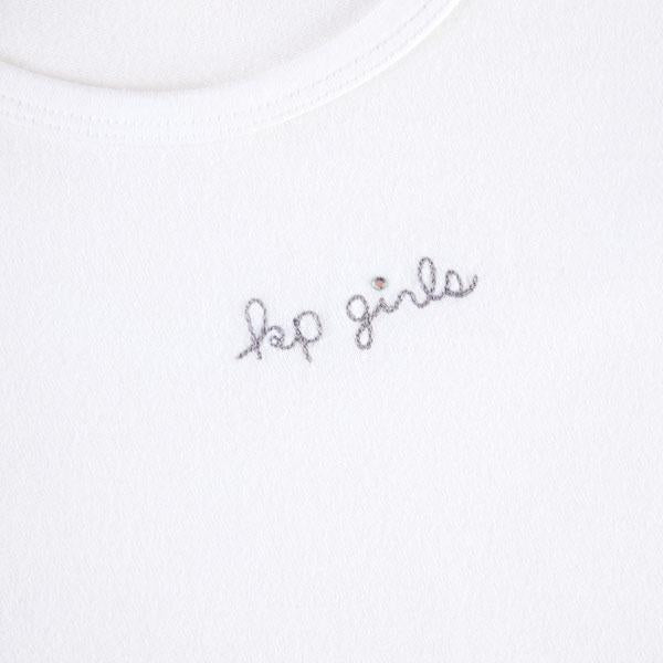 肩部波點網紗長袖T恤(120~130)